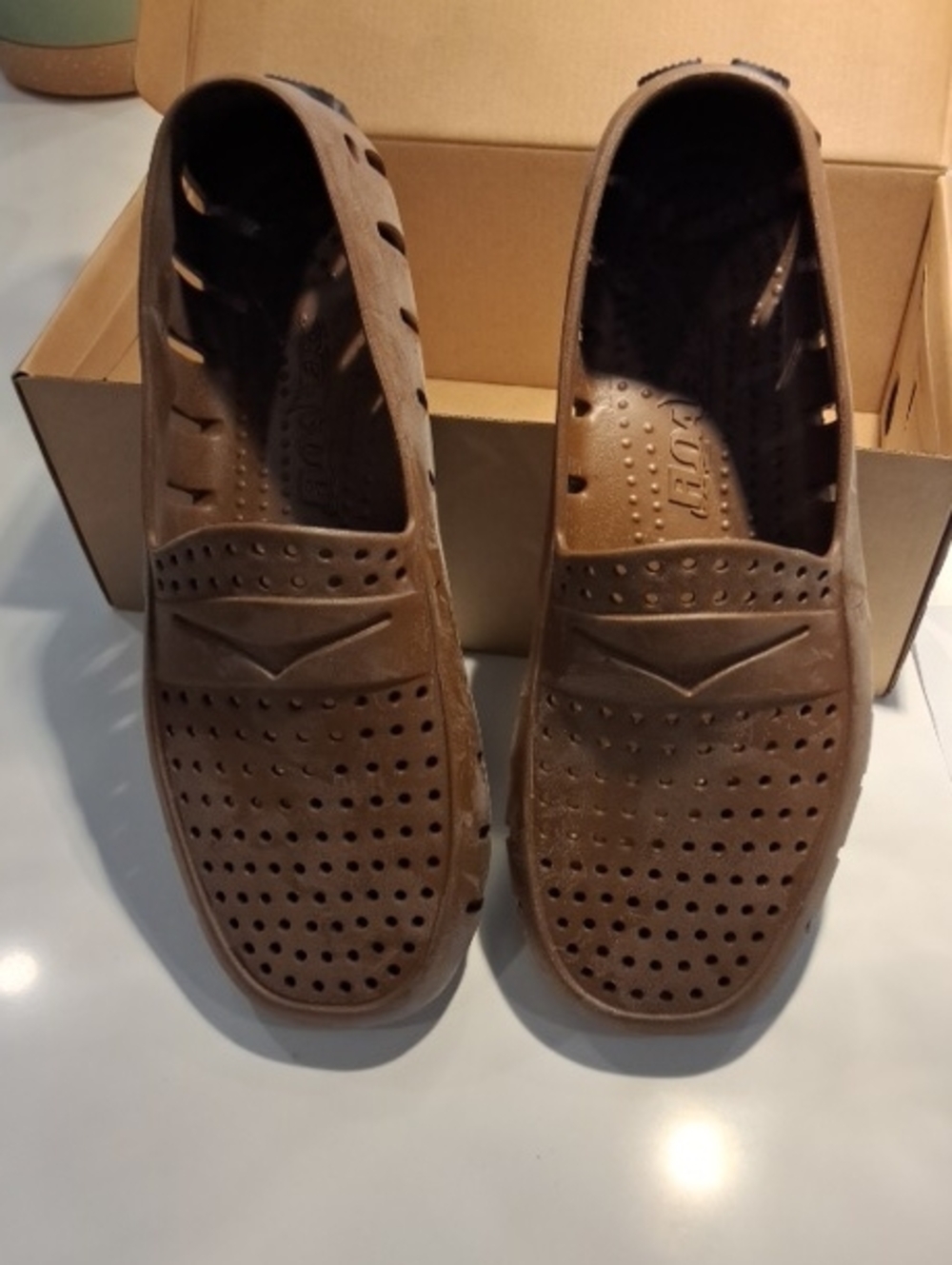 adidas Men's Brown Perforated Slip-On Loafers